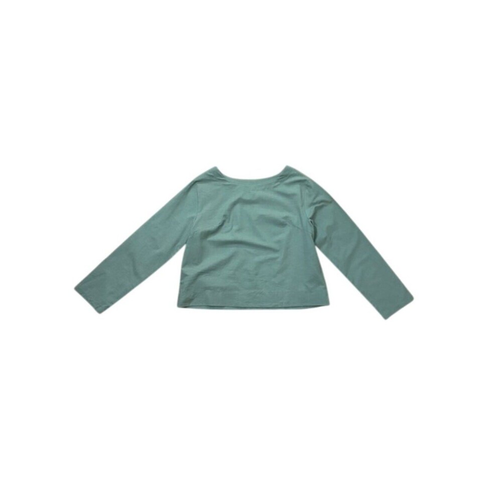 NWT North Fashion Sage Green Linen Blend Pullover Top Womens L Minimalist - Picture 3 of 8